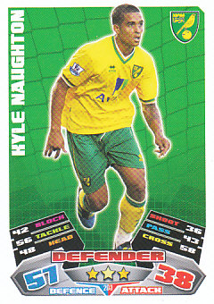 Kyle Naughton Norwich City 2011/12 Topps Match Attax #203